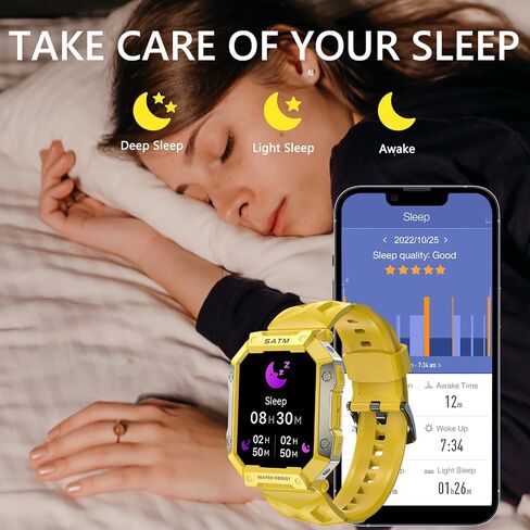 Android Smart Watches for Men IP68 Waterproof Fitness Tracker Rugged Military Tactical Smartwatch for Android iPhones with Heart Rate Blood Pressure Monitor Watch in Saudi Arabia