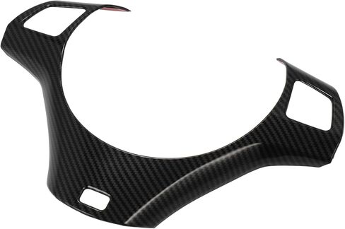 X AUTOHAUX ABS Plastic Interior Steering Wheel Cover Trim for BMW E90 3Series 2005-2012 Inner Decoration Auto Accessories Carbon Fiber Pattern Black in Saudi Arabia