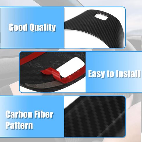 X AUTOHAUX ABS Plastic Interior Steering Wheel Cover Trim for BMW E90 3Series 2005-2012 Inner Decoration Auto Accessories Carbon Fiber Pattern Black in Saudi Arabia