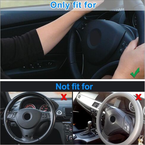 X AUTOHAUX ABS Plastic Interior Steering Wheel Cover Trim for BMW E90 3Series 2005-2012 Inner Decoration Auto Accessories Carbon Fiber Pattern Black in Saudi Arabia