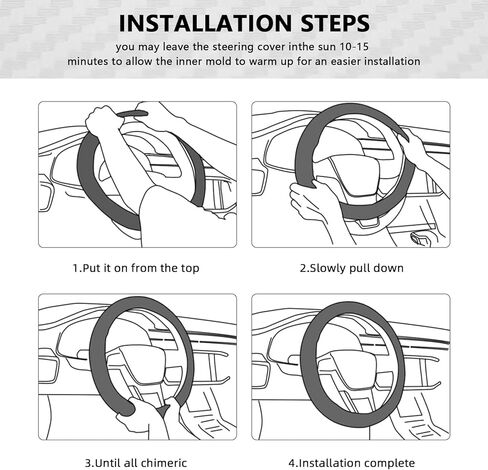AUTOYOUTH Microfiber Leather Steering Wheel Cover 15 inch Universal Fit for Car, Truck, SUV, Van, Breathable Long-lasting Anti-Slip Safety Comfortable Car Steering Wheel Cover for Men Women, Gray in Saudi Arabia