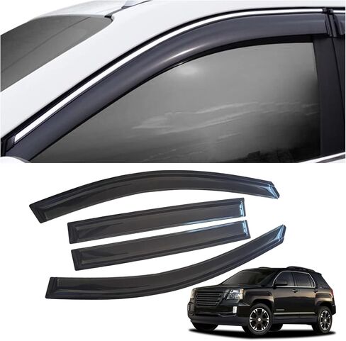 4 Pieces Tape-on Extra Durable Rain Guards Fit for 2018-2022 GMC Terrain,Window Deflectors,Window Visors 94812 (Smoke Black) in Saudi Arabia