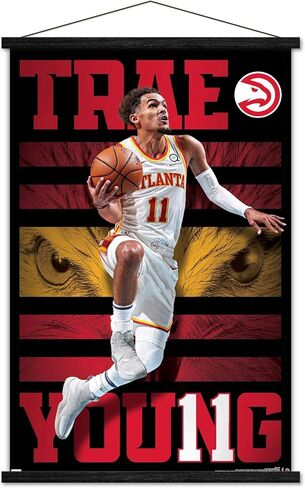 ملصق حائط من Trends International NBA Atlanta Hawks - Trae Young 20، مقاس 22.37 بوصة × 34.00 بوصة، طباعة ممتازة وحزمة شماعة سوداء in Kuwait