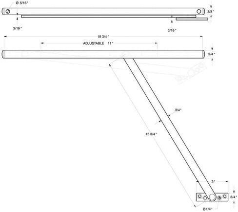Deltana DCSM10U5 Overhead Door Holder, Antique Brass Finish in Kuwait