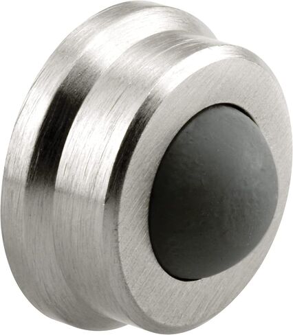 Prime-Line MP4647-1 Wall Stop, 1 In. Outside Diameter, Cast Brass, Brushed Chrome w/Rubber Bumper (Single Pack) in Saudi Arabia