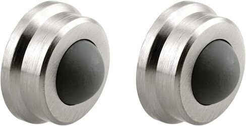 Prime-Line MP4647-1 Wall Stop, 1 In. Outside Diameter, Cast Brass, Brushed Chrome w/Rubber Bumper (Single Pack) in Saudi Arabia