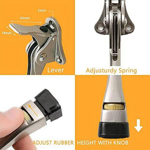 سدادة الباب، سدادة باب معدنية، واقي جداري مع طرف مطاطي، سهل التركيب، حامل باب قابل للتعديل، ملحقات الأثاث لأسفل الباب، 4 بوصات in Kuwait