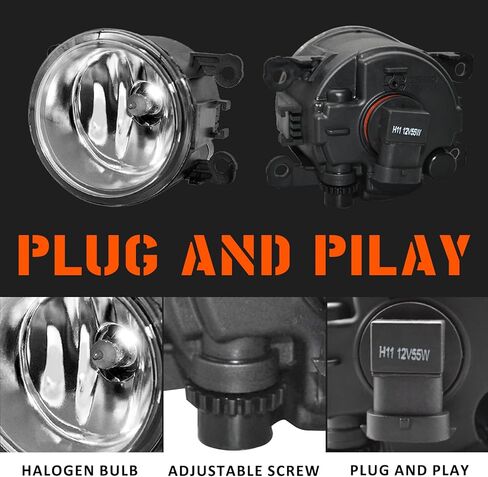 Fog Lights Fit for 2011 2012 2013 2014 2015 Ford Explorer with H11 12V 55W Halogen Bulbs (clear lens) in Kuwait