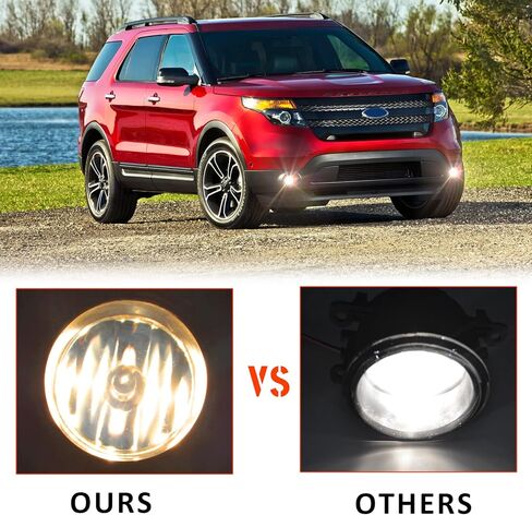 Fog Lights Fit for 2011 2012 2013 2014 2015 Ford Explorer with H11 12V 55W Halogen Bulbs (clear lens) in Kuwait