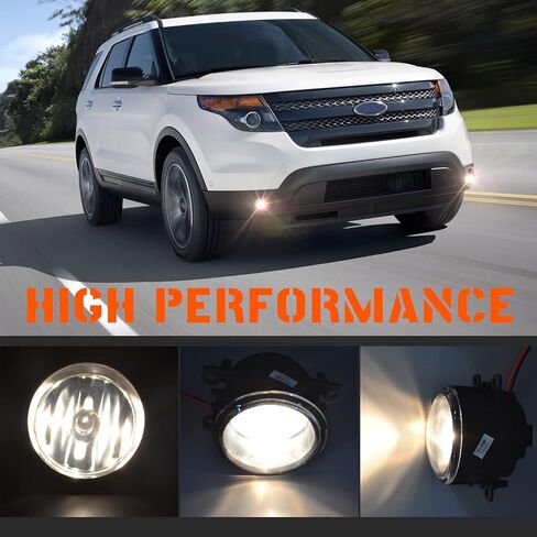 Fog Lights Fit for 2011 2012 2013 2014 2015 Ford Explorer with H11 12V 55W Halogen Bulbs (clear lens) in Kuwait