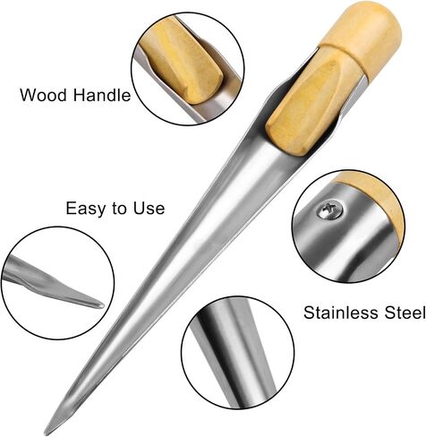 JSHANMEI Stainless Steel Splicing FID Spikes with Wood Handle Marine Rope Splicing Spikes FID Sanded Smooth Beech Wood Handle for Line Wire Accessories 7inch 11inch in Saudi Arabia