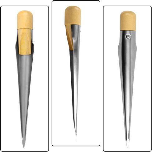 JSHANMEI Stainless Steel Splicing FID Spikes with Wood Handle Marine Rope Splicing Spikes FID Sanded Smooth Beech Wood Handle for Line Wire Accessories 7inch 11inch in Saudi Arabia