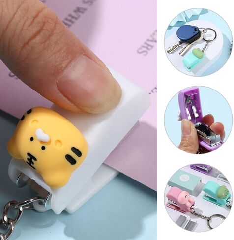 Mini Stapler Set, 5 Pcs Cute Stapler Key Chain with 5 Pcs Staples, Portable Mini Stapler for Office in Saudi Arabia