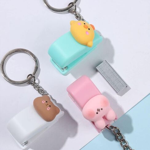 Mini Stapler Set, 5 Pcs Cute Stapler Key Chain with 5 Pcs Staples, Portable Mini Stapler for Office in Saudi Arabia