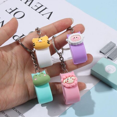 Mini Stapler Set, 5 Pcs Cute Stapler Key Chain with 5 Pcs Staples, Portable Mini Stapler for Office in Saudi Arabia