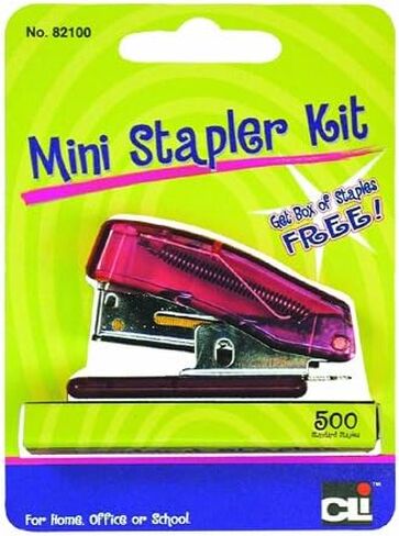 Charles Leonard Mini Stapler Kit with 1000 Color Staples, Assorted Transparent Colors (10 Each: Pink, Purple and Teal), 30 Count (Pack of 1) (82000-CU) in Saudi Arabia