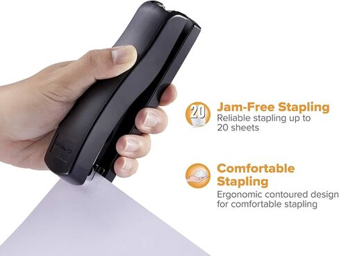 Bostitch Half-Strip Desktop Stapler Kit with Staple Remover and Staples, Black (606-BLK-PP) in Saudi Arabia