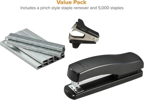 Bostitch Half-Strip Desktop Stapler Kit with Staple Remover and Staples, Black (606-BLK-PP) in Saudi Arabia