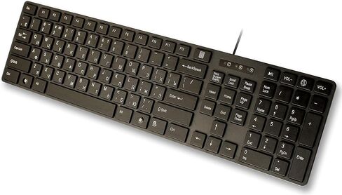 USB Keyboard with Russian English (Cyrillic) Letters/Characters- Full Size Slim Desktop Design in Saudi Arabia