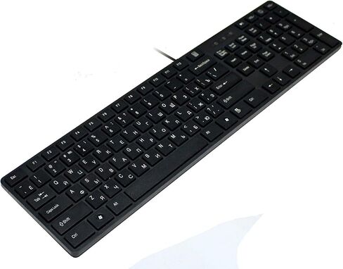USB Keyboard with Russian English (Cyrillic) Letters/Characters- Full Size Slim Desktop Design in Saudi Arabia
