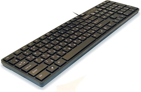 USB Keyboard with Russian English (Cyrillic) Letters/Characters- Full Size Slim Desktop Design in Saudi Arabia