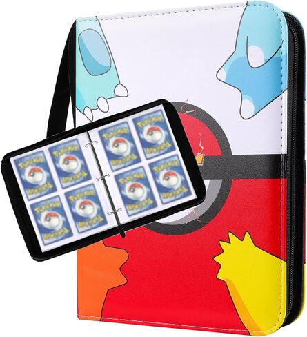 Card Binder 4 Pocket, 400 Pockets Card Holder with 50 Removable Sleeves, Zipper Trading Card Collection Binder Album Book Storage Organizer in Saudi Arabia