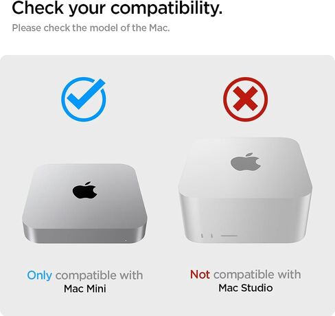 Spigen LD203 مصمم لجهاز Mac Mini 2010-2023، M، M2، M2 Pro حامل سطح المكتب مع فلتر هواء مدمج - شفاف كريستالي in Saudi Arabia