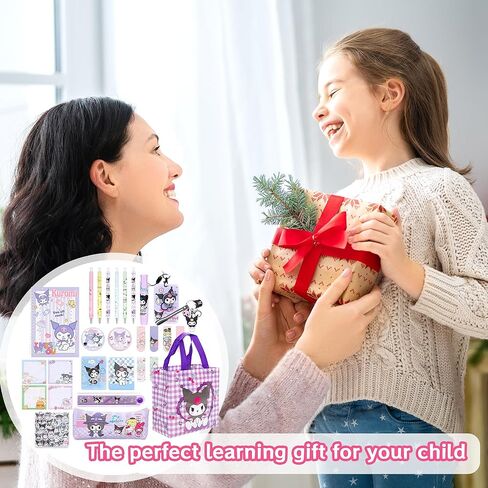 مجموعة اللوازم المدرسية اللطيفة من كارومي - 86 قطعة من مجموعة اللوازم المدرسية للأطفال تتضمن حقيبة قرطاسية وقلم وملصقات دفتر وبطاقة هوية ومسطرة ومسطرة وحقيبة حمل وسلسلة مفاتيح وبروش ومشبك ورقي in Kuwait