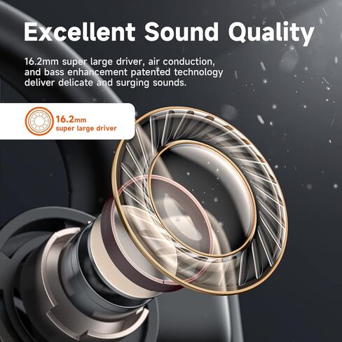 سماعات رأس Truefree مفتوحة الأذن F1 لاسلكية بلوتوث 5.3 سماعات توصيل هوائي 11 ساعة وقت تشغيل HiFi سماعة ستيريو مع عصابة رأس سماعات خفيفة الوزن للتمرين والجري وركوب الدراجات والتسلق والقيادة in Kuwait