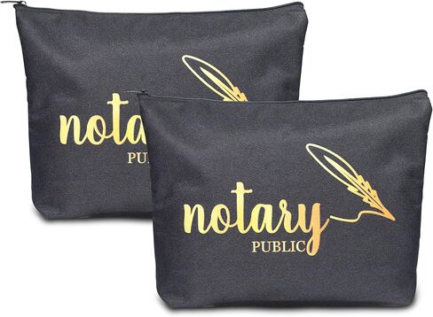 1 Pcs Notary Bag, 13x10 Inches Sturdy Notary Supply Bag for Notary Journal, Stamp, Embosser, and Ink Pad Portable Storage Bag (Black) in Saudi Arabia