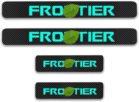 Kaiweiqin 4 قطع غطاء لوحة عتبة باب السيارة لنيسان فرونتير ترحيب دواسة حماية السيارة من ألياف الكربون ملصق عتبة باب دخول الحرس ديكور سماوي in Kuwait