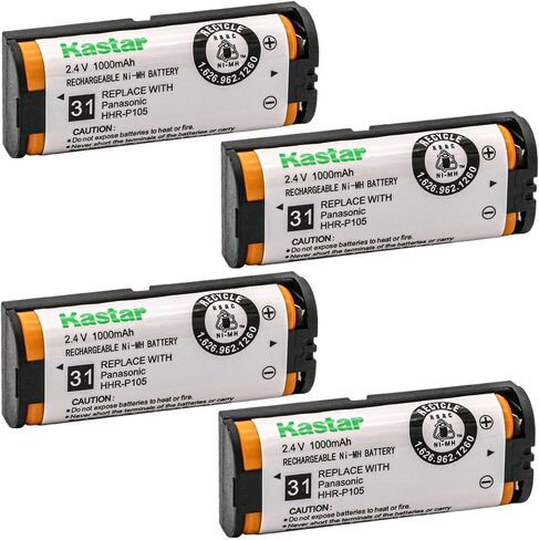 Kastar 1-Pack 2.4V 1000mAh Ni-MH Rechargeable Battery Replacement for Panasonic HHR-P105 HHR-P105A Type 31 91AAALH2BXZ Battery and Panasonic Home Handset Cordless Phone in Saudi Arabia
