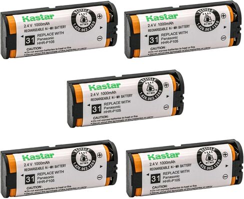 Kastar 1-Pack 2.4V 1000mAh Ni-MH Rechargeable Battery Replacement for Panasonic HHR-P105 HHR-P105A Type 31 91AAALH2BXZ Battery and Panasonic Home Handset Cordless Phone in Saudi Arabia