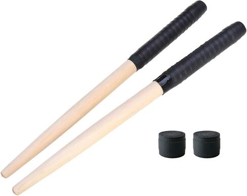 1 Pair Maibachi Taiko Drum Sticks Wood Drumsticks Taiko no Tatsujin Musical Instrument Accessories with Sweatband Grip Handle and 2 Replacement Grips(Black,350/20mm) in Saudi Arabia