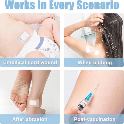 وسادات ضمادات الجزيرة اللاصقة، غطاء الجرح حاجز ماص، ضمادة شفافة مقاومة للماء - 10 قطع - 6 * 7 سم in Kuwait