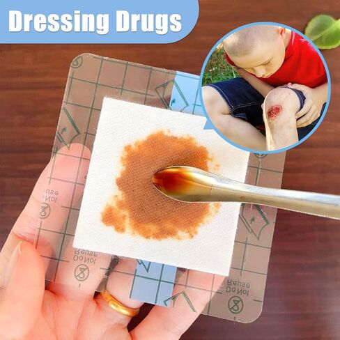 وسادات ضمادات جزيرة لاصقة للقسم، حاجز غطاء الجرح، رقعة ماصة، ضمادة شفافة مقاومة للماء - 10 قطع - 9 * 9 سم in Kuwait