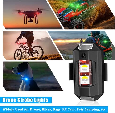 7 ألوان LED أضواء ستروب للطائرات، أضواء LED مضادة للتصادمات بدون طيار ضوء ستروب ضوء الطوارئ، LED ستروب بدون طيار ضوء ليلي تحلق الاحترار ضوء ستروب للطائرات بدون طيار دراجة نارية، 4 عبوات in Kuwait
