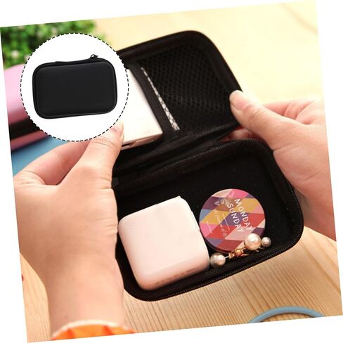 حقيبة محرك صغيرة مقاومة للصدمات، تخزين إلكترونيات السفر، منظم سماعات أذن فلاش، بيانات سوداء لحمل الحقيبة، سلك X صغير، ملحقات USB للهاتف، كابل، حافظة صلبة، شاحن in Kuwait