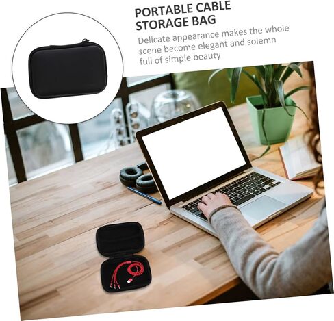 حقيبة محرك صغيرة مقاومة للصدمات، تخزين إلكترونيات السفر، منظم سماعات أذن فلاش، بيانات سوداء لحمل الحقيبة، سلك X صغير، ملحقات USB للهاتف، كابل، حافظة صلبة، شاحن in Kuwait