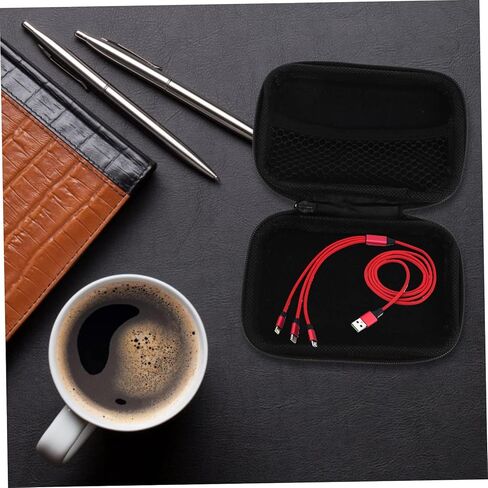 حقيبة محرك صغيرة مقاومة للصدمات، تخزين إلكترونيات السفر، منظم سماعات أذن فلاش، بيانات سوداء لحمل الحقيبة، سلك X صغير، ملحقات USB للهاتف، كابل، حافظة صلبة، شاحن in Kuwait