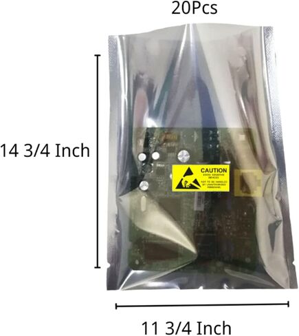أكياس مضادة للكهرباء الساكنة، أكياس كبيرة قابلة للإغلاق ESD، 20 قطعة حقيبة مضادة للكهرباء الساكنة مع 20 قطعة من الملصقات المضادة للكهرباء الساكنة لمحرك الأقراص الصلبة، ومعالج بطاقة اللوحة الأم، وأجهزة ذاكرة الوصول العشوائي الإلكترونية (11 3/4 × 14 3/4 بوص in Kuwait