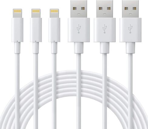 كابل iPhone معتمد من MFi - 6FT 3 حزمة سلك كابل شحن USB iPhone ممتاز متوافق مع iPhone 12 Pro Max 11 Pro SE Xs Max 8 7 6 Plus 6s 5s، iPad Pro Air Mini Touch - أبيض in Saudi Arabia
