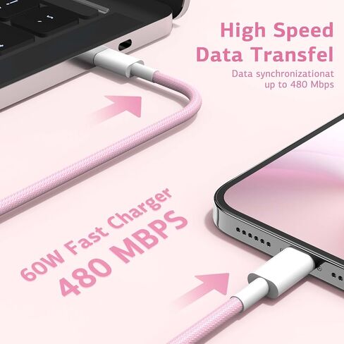 كابل شاحن iPhone 15 بطول 3 أقدام، كابل شحن سريع لجهاز iPad Pro بطول 3 أقدام، سلك شاحن سريع طويل من Apple USB C إلى النوع C لهاتف iPhone 15/15 Plus/15 Pro/15 Pro Max/iPad Pro 12.9/11 بوصة/iPad Air in Kuwait