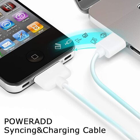 4S كابل شحن USB كبل مزامنة 30 دبوس سلك شاحن آيفون 4 4S 3G 3GS iPad 1 2 3 iPod Touch Nano 3.3 قدم أبيض in Kuwait