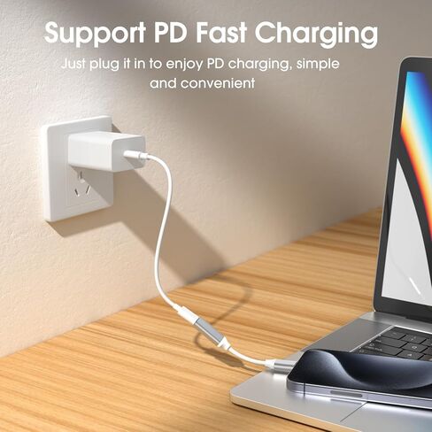 Lightning to USB C Adapter Cable, 1 Pack Lightning Female to Type C Male Adapter for iPhone 15 Series/iPad/Google and More Type C Devices, Support Transfer Data and PD Fast Charge, Not OTG in Kuwait