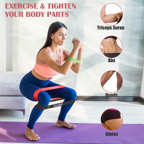 Resistance Exercise Bands Set for Women Butt and Legs, Fitness Resistance Bands for Home, Booty Bands, Workout Bands for Strength Training, Pilates, Yoga, Recovery Bands for Physical Therapy in Saudi Arabia