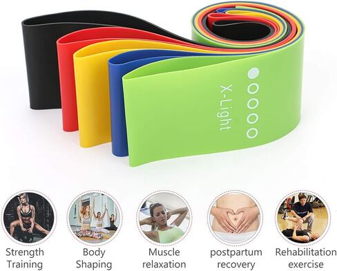 Resistance Exercise Bands Set for Women Butt and Legs, Fitness Resistance Bands for Home, Booty Bands, Workout Bands for Strength Training, Pilates, Yoga, Recovery Bands for Physical Therapy in Saudi Arabia
