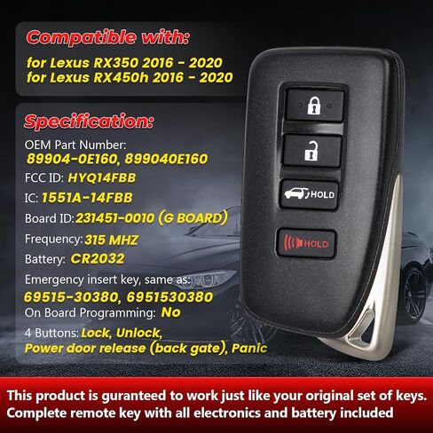 استبدال مفتاح التحكم عن بعد الذكي القرب لكزس RX350 RX450h 2016 2017 2018 2019 2020 HYQ14FBB دخول بدون مفتاح مفتاح السيارة للتحكم عن بعد 89904-0E160 G Board 231451-0010 in Saudi Arabia