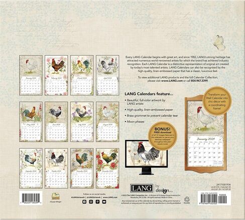 Lang Companies, Proud Rooster Special Edition 2024 Wall Calendar in Saudi Arabia