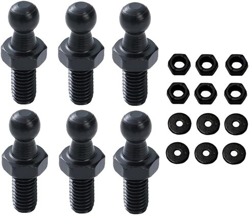 10mm Ball Studs, M8 Ball Screws 8MM Female Thread x 1/2" Long Shank for Gas Struts Lift Support Strut Fitting with Hardware, Pack of 4 (Black) in Saudi Arabia